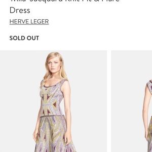 Herve Leger Mila  Jacquard Knit Fit and Flare new!